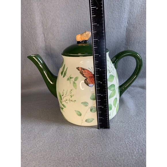 Cracker Barrel Nature Susan Winget Teapot Butterfly and Plants with box - Picture 7 of 13